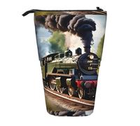 YHBLYKXP Steam Little Train print Vertical retractable pencil case, Storage bag, fit for office travel and daily carrying