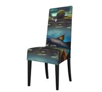 YHBLYKXP Subaquatic Catfish Print Custom Stretch Chair Cover, Personalized Elastic Slipcover for Home Dining Hotel Party Decor