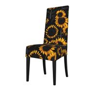 YHBLYKXP Sunflower Blooming Flowers Plants Print Custom Stretch Chair Cover, Personalized Elastic Slipcover for Home Dining Hotel Party Decor