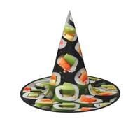 YHBLYKXP Sushi Dill Pickles Adjustable Halloween Witch Hat with Foldable Brim for Costume Party,Carnival, masquerade ball