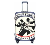 YHBLYKXP Taekwondo Design print Trolley case protective cover, Fashion Suitcase Protector Fits, hidden zipper, White, L