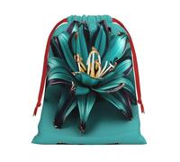 YHBLYKXP Teal Lily Drawstring present Bag and snack bag velvet bag storage bag, fit for Christmas and Halloween