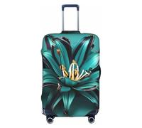 YHBLYKXP Teal Lily print Trolley case protective cover, Fashion Suitcase Protector Fits, hidden zipper, White, S