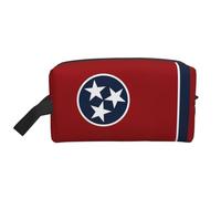YHBLYKXP Tennessee state flag print Large capacity travel grooming storage bag, portable makeup bag, daily storage bag