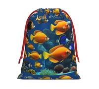 YHBLYKXP The Underwater World Tropical Fish Drawstring present Bag and snack bag velvet bag storage bag, fit for Christmas and Halloween