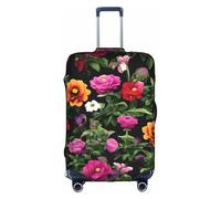 YHBLYKXP Thug Life Flowers print Trolley case protective cover, Fashion Suitcase Protector Fits, hidden zipper, White, M