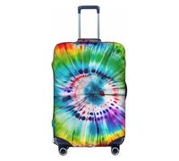YHBLYKXP Tie Dye Hippies print Luggage cover, suitcase protector, elasticated protective sleeve, fits 18-32 inch suitcases, White, L