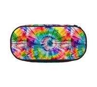 YHBLYKXP Tie Dye Hippies print Oxford cloth pencil case with ordered mesh compartments - a practical choice or travel
