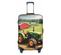 YHBLYKXP Tractor farm pattern print Trolley case protective cover, Fashion Suitcase Protector Fits, hidden zipper, White, L