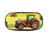 YHBLYKXP tractor farming print Oxford cloth pencil case with ordered mesh compartments - a practical choice or travel