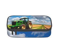 YHBLYKXP Tractor under blue sky and white clouds Printed Large Capacity Office Box, Stationery Organiser Office Cosmetic Bag, Black, BD004