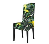 YHBLYKXP Tropical Banana Palm Leaves Print Custom Stretch Chair Cover, Personalized Elastic Slipcover for Home Dining Hotel Party Decor