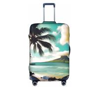 YHBLYKXP Tropical Beach Palms print Luggage cover, suitcase protector, elasticated protective sleeve, fits 18-32 inch suitcases, White, XL
