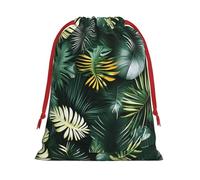 YHBLYKXP Tropical Palm Leaves Drawstring present Bag and snack bag velvet bag storage bag, fit for Christmas and Halloween