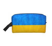 YHBLYKXP Ukrainian flag print Large capacity travel grooming storage bag, portable makeup bag, daily storage bag