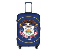 YHBLYKXP Utah Flag print Luggage cover, suitcase protector, elasticated protective sleeve, fits 18-32 inch suitcases, White, S