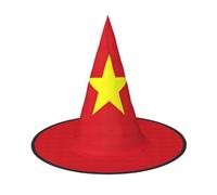 YHBLYKXP Vietnamese flag Adjustable Halloween Witch Hat with Foldable Brim for Costume Party,Carnival, masquerade ball