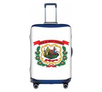YHBLYKXP West Virginia state flag print Luggage cover, suitcase protector, elasticated protective sleeve, fits 18-32 inch suitcases, White, S
