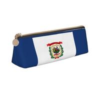 YHBLYKXP West Virginia state flag print Triangle leather stationery storage bag, portable makeup bag, daily small item storage, White, One Size, Lightweight, White, One Size, Lightweight