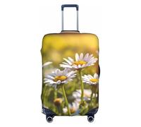 YHBLYKXP Wild White Daisy Flower print Luggage cover, suitcase protector, elasticated protective sleeve, fits 18-32 inch suitcases, White, M