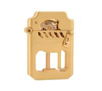 YHBNJIGW Retro Metal Kerosene Lighter, Visible Clear Window for Oil, Refillable Fuel, Windproof Rocker Lighter, Suitable for Indoor and Outdoor Use, Men's Gift.(Gold)