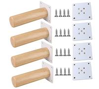 YHBZ 4Pack Wood Furniture Sofa Support Foot,Reliable Wooden Furniture Legs Parts,Solid Color Tapered Tea Table/TV Cabinet Legs/Sofa Feets Straight,With screws,16cm/6.3in