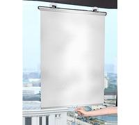 YHBZ Suction cup Roller Blinds,No-drill Retractable Sunshade,Reflective Blackout Curtain,Portable Temporary blinds for windows and doors,Sun Room Bathroom Office,Silver-W50*H125cm(19.7 * 49.2in)
