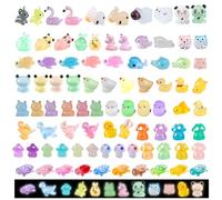 YHCHLHFF 90 Pcs Luminous Mini Resin Animals Glow in The Dark to Hide Tiny Resin Animals Figurines Mini Ducks Mushroom Dinosaurs for DIY Fairy Garden Accessories
