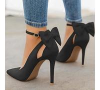 YHCS Women Pointed Toe High Heels Woman Thin Heels Ladies Sexy Pumps Ladies Buckle Strap Female Fashion Bowknot Shoes Plus Size 34-43
