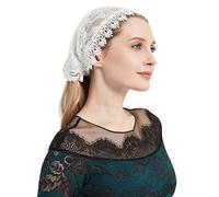 YHDDYG Lace Head Covering for Church Mantilla Veil Catholic Chapel Veil S98 - off-white - One Size
