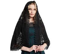 YHDDYG Latin Mass Veil Catholic Church Mantilla Lace Veil for Women Church S101 - Black - One Size