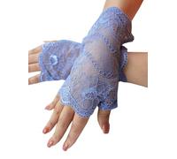 YHDDYG Women Lace Glove Fingerless Party Gloves S62, Dusty Blue, One Size