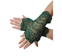 YHDDYG Women Lace Glove Fingerless Party Gloves S62, S-green, One Size