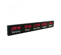 YHDIZSUPO Electronic World Time Zone Clock For Hotels, Stations, Wall-Mounted Conference Rooms, Fixed City Time Display Bright Display
