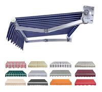 YHDMDQ Replacement Awning 8'x5' 10'x5' 12'x8 '16'x10', Sun Shade Cloth For Retractable Awning, Outdoor Patio Sunshade Canopy Cover, Awning Top Replacement Fabric UV-Resistant(Blue,2.5x1.5m/8x5ft)