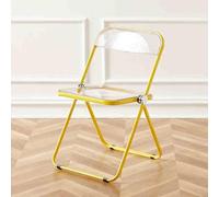 YHDMDQ Transparent Acrylic Folding Chair, Modern Stackable Dining Chair, Foldable Accent Side Chair For Home Living Room Outside Inside(Yellow Shelf)