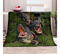 YHDNP Fleece Blanket Crocodile 3D Printed Flannel Throw Blanket Soft Warm Halloween Christmas Birthday Gift Blanket Bedding Kids Baby Adult All Season Flannel Blankets 150x200cm