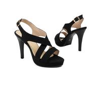 YhdtHSF 10.5CM Peep Toe Heels for Women Sexy Strappy High Heels Ankle Strap Heeled Sandals,Black,9 UK