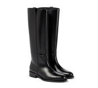 YhdtHSF Round Toe Square Heel Thick Low Heel Slip-On Fashion Show Large Size Knee-High Boots Women's Boots,Black,9 UK