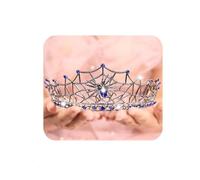 Yheahin Gothic Black Crown for Women Spider Web Crystal Tiaras Rhinestone Queen Crown Headpiece for Halloween Cosplay Costume Party Hair Accessories Photo Props, Standard size, Alloy, Crystal