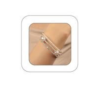 Yheahin Multi-Layered Pearl Crystal Bracelet Cuff Sparkly Rhinestone Wrap Stretch Bangle Bridal 1920s Pearl Rows Wrist Jewelry for Women, Standard size, Crystal, Rhinestone