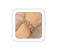 Yheahin Multi-Layered Rhinestone Wrap Cuff Bracelet Vintage Crystal Open Wide Bangle Cuff Sparkly Bridal Prom Party Stretchy Wrist Jewelry for Women, Standard size, Crystal Metal Rhinestone