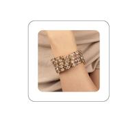 Yheahin Multi-Layered Rhinestone Wrap Cuff Bracelet Vintage Crystal Open Wide Bangle Cuff Sparkly Bridal Prom Party Stretchy Wrist Jewelry for Women, Standard size, Rhinestone, Rhinestone
