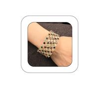 Yheahin Multi-Layered Rhinestone Wrap Cuff Bracelet Vintage Crystal Open Wide Bangle Cuff Sparkly Bridal Prom Party Stretchy Wrist Jewelry for Women, Standard size, Rhinestone, Rhinestone