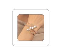 Yheahin Vintage Multi Row Pearl Crystal Cuff Bracelet for Women Rhinestone Stretchy Wrap Bangle Wrist Bracelet Accessories for Bridal Wedding Parties, Standard size, Crystal Metal Rhinestone