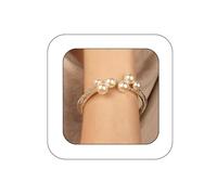 Yheahin Vintage Multi Row Pearl Crystal Cuff Bracelet for Women Rhinestone Stretchy Wrap Bangle Wrist Bracelet Accessories for Bridal Wedding Parties, Standard size, Rhinestone, Rhinestone