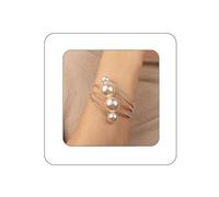 Yheahin Vintage Multi Row Pearl Crystal Cuff Bracelet for Women Rhinestone Stretchy Wrap Bangle Wrist Bracelet Accessories for Bridal Wedding Parties, Standard size, Rhinestone, Rhinestone