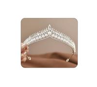 Yheahin Wedding Crystal Tiara for Women Elegant Bridal Pearl Rhinestone Crown Swan Queen Princess Costume Crown Star Crystal Headpiece Accessory for Cosplay Birthday Party, Standard size, Crystal,