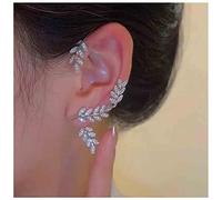 Yheakne Boho Cz Leaf Ear Climber Earrings Silver Crystal Leaf Ear Wraps Vintage Branch Crawler Earrings for Women and Girls