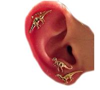 Yheakne Dinosaur Earrings Gold Dino Studs Earrings Cute Tiny Earrings Creative Animal Earrings Jewelry for Women and Girls 3 Pairs